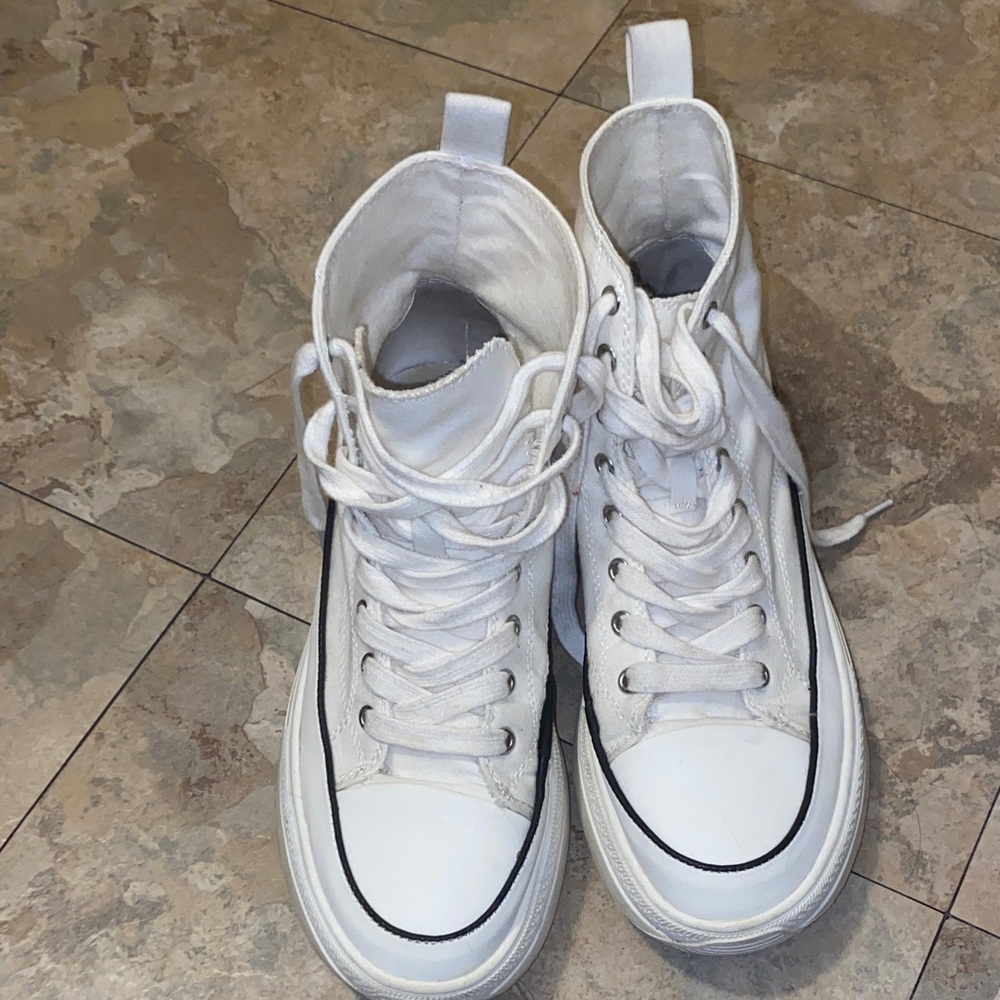 Steve Madden White Platform Sneakers